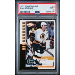 1997 Score Boston Bruins #4 Ray Bourque PSA 9 Mint - Pop 1